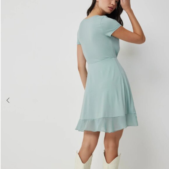 Ardène Wrap Dress with Rosette Detail - Picture 2 of 5